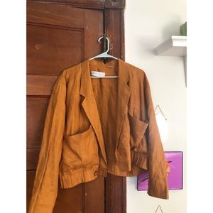 100% linen camel blazer